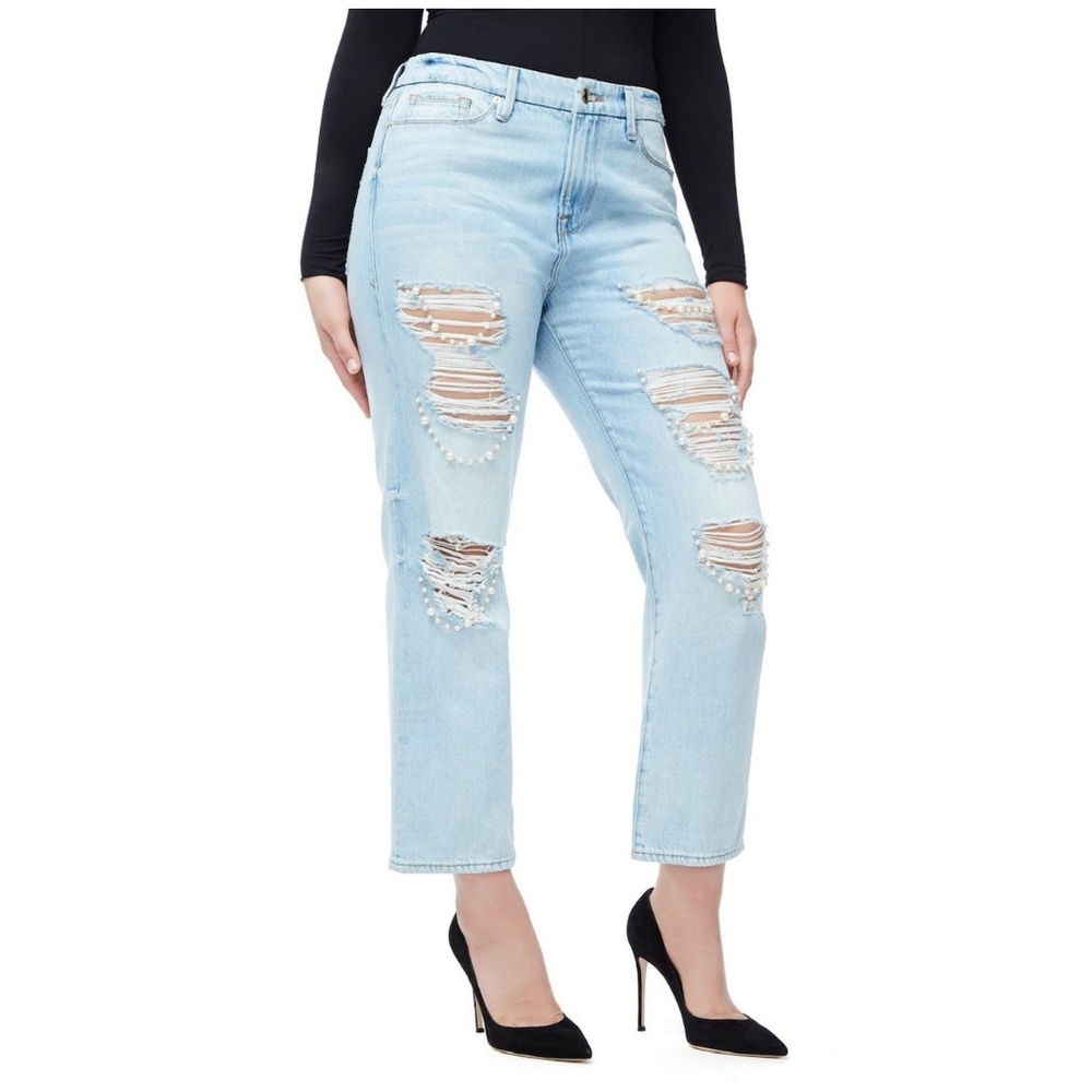 Good American Good Straight Pearl Jeans Size 12/31